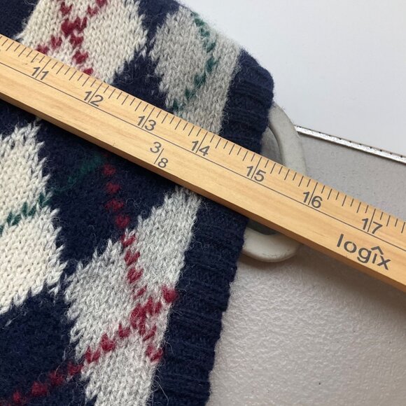 Fine Design Med Scotland Sweater Vest Navy Blue Argyle Shetland Wool Preppy - Picture 6 of 10